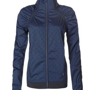 Lululemon Gather And Sprint Jacket Ghost Dot Deep Navy Black / Black Size 8